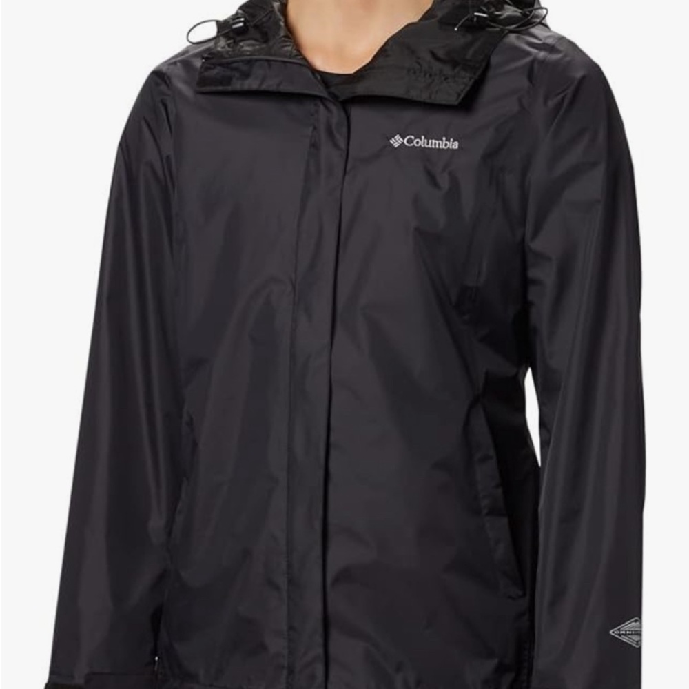 Columbia Arcadia II Wind Rain Jacket Womens Size 1X Black Hooded New Outdoor